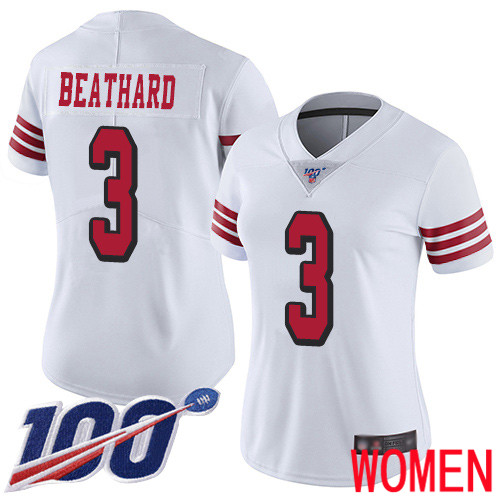 San Francisco 49ers Limited White Women C. J. Beathard NFL Jersey #3 100th Season Rush Vapor Untouchable